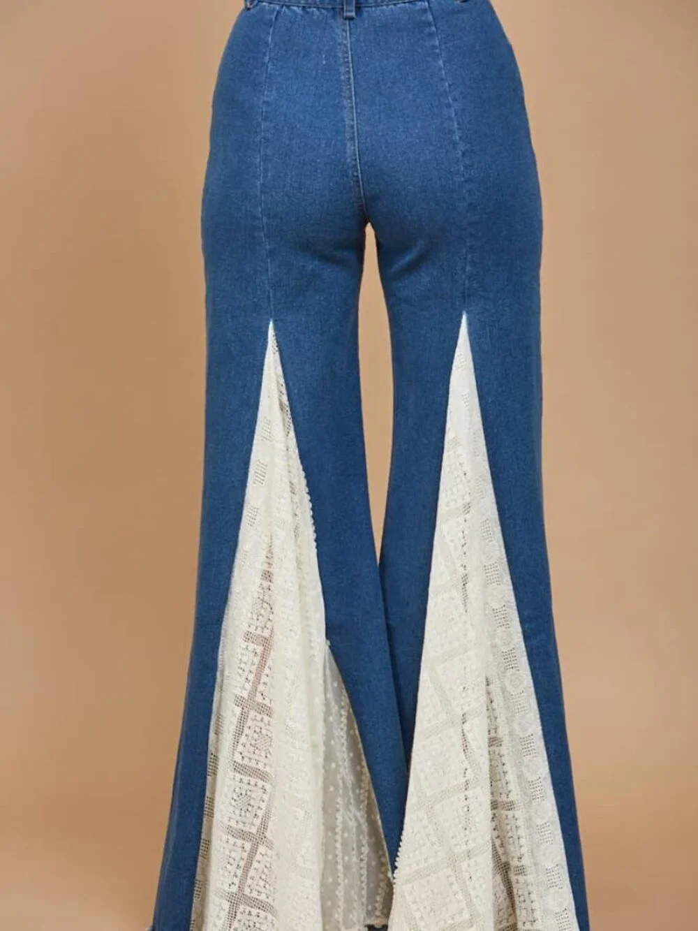 Lace Detail Wide Leg Jeans